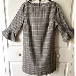 H&M Plaid bell sleeve midi dress